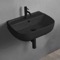 Small Black Ceramic Wall Mounted or Vessel Sink